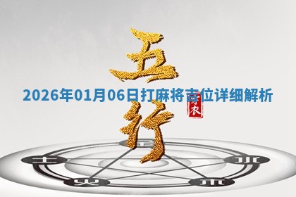 2026年01月06日打麻将吉位详细解析