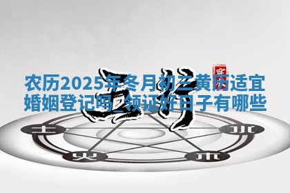 农历2025年冬月初三黄历适宜婚姻登记吗,领证好日子有哪些