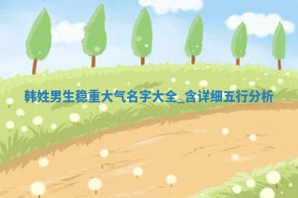 韩姓男生稳重大气名字大全，含详细五行分析